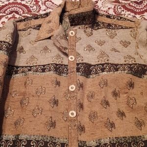 A beautiful button jacket.